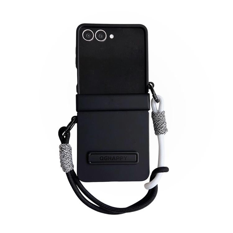 Gradient PC Skin Feel Side Clip Holder Phone Case with Wrist Strap, For Galaxy Z Flip8 5G