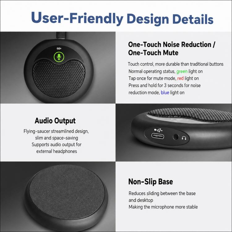 MI656 USB Condenser Omnidirectional Desktop Microphone