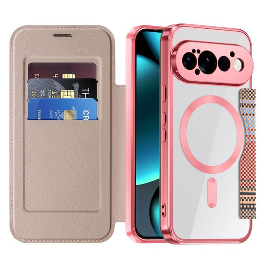 Color-plaid Shield Magnetic RFID Vegan Leather Phone Case, For Google Pixel 11 Pro XL, For Google Pixel 11, For Google Pixel 11 Pro