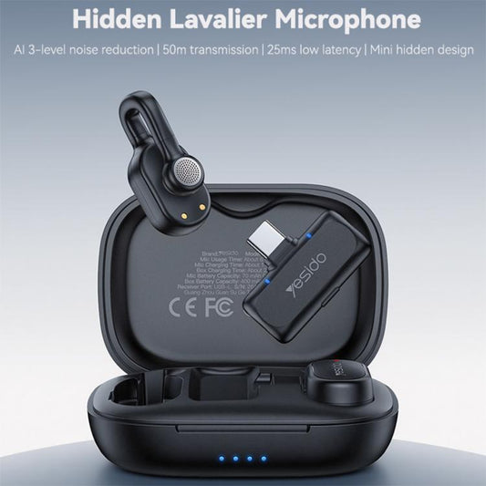 Yesido KR25 AI Noise Reduction Lavalier Microphone with Type-C Receiver, KR25