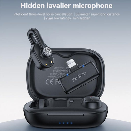 Yesido KR24 AI Noise Reduction Lavalier Microphone with 8 Pin Receiver, KR24