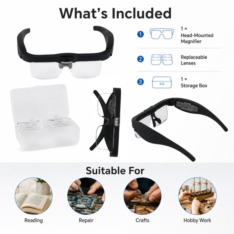 12539DC1 USB Rechargeable Head-Mounted LED Magnifier