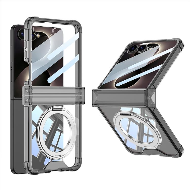 GKK Integrated Airbag Hinge Full Coverage Phone Case with Magnetic Rotation Bracket, For Galaxy Z Flip8 5G