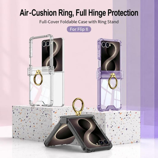 GKK Airbag Hinge Full Coverage Phone Case with Magnetic Rotation Bracket, For Galaxy Z Flip8 5G