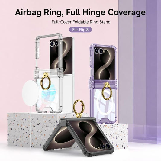 GKK MagSafe Airbag Hinge Shockproof Phone Case with Ring Holder, For Galaxy Z Flip8 5G
