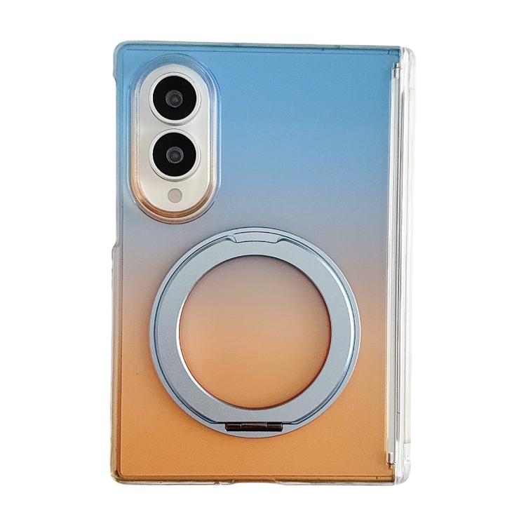 Lens-Frame Shield Hinge Magnetic Gradient Color Phone Case with Holder, For Galaxy Z Fold8 5G