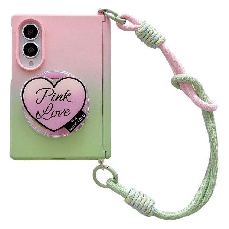 Side Clamp Magnetic Central Axis Lens-Frame Phone Case with Wrist Strap & Holder, For Galaxy Z Fold8 5G