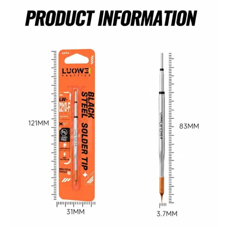 LUOWEI LW-C210-F C210 Series Fine Spot Welding and Drag Welding Soldering Iron Tip