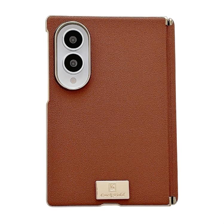 Electroplated Central Axis Magnetic Supercar Textured Nameplate Phone Case, For Galaxy Z Fold8 5G