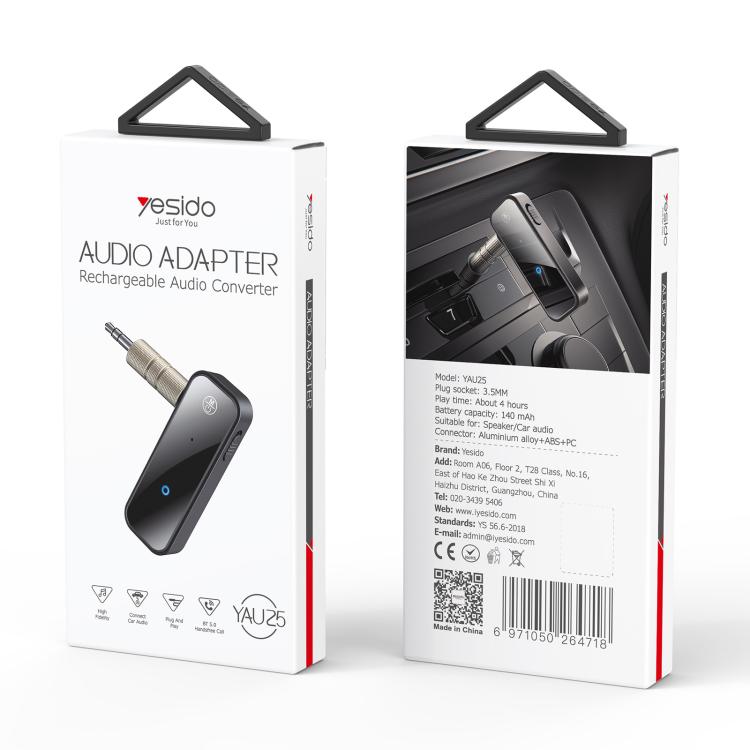 Yesido YAU25 Mini Wireless BT Receiver To 3.5mm AUX Audio Transmitter Adapter