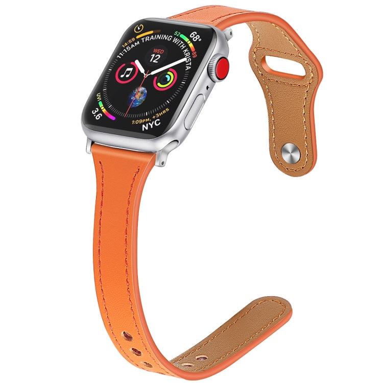 Leather Replacement Strap Watchband with Steel Button, For Apple Watch Series 7 41mm / & 6 & SE & 5 & 4 40mm, For Apple Watch Series 7 45mm / & 6 & SE & 5 & 4 44mm