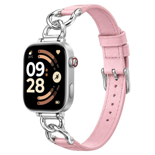 xDfind Metal Chain Vegan Leather Watch Band, For Xiaomi Band 10 Pro / Redmi Watch 6 / 5