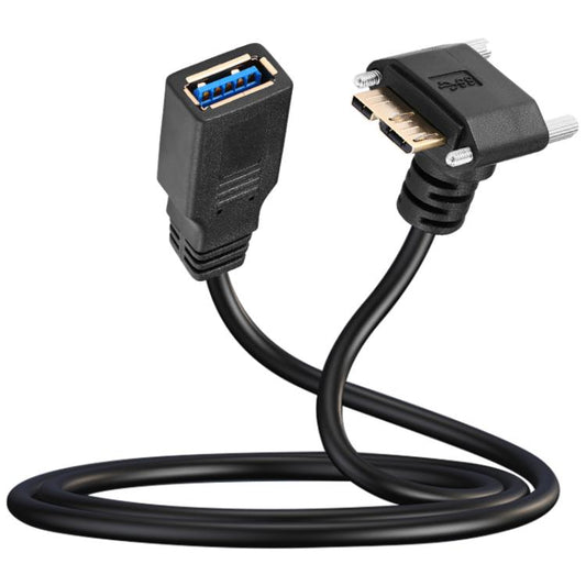 USB 3.0 Female to Micro-B Data Cable, Length: 0.2m, Upward Bend, Downbend, Right Bend, Left Turn