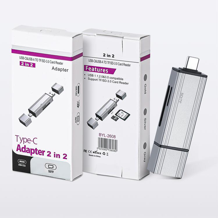 BYL-2608 Type-C / USB 2 in 2 High-Speed ??Card Reader