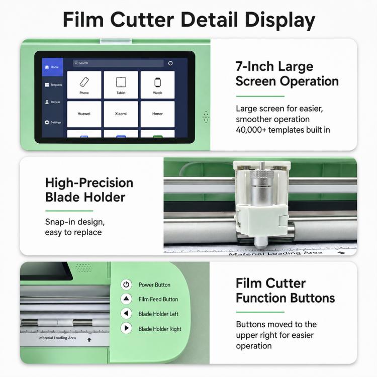 ZWX C6 Flagship Large-Size Smart Film Cutting Machine, 5G Network, 19-Inch Screen Protector Cutting Machine, EU Plug, UK Plug, US Plug