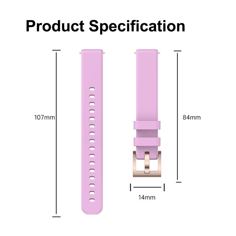 Rose Gold Buckle Solid Color Silicone Watch Band, For CIRQA Smart Band