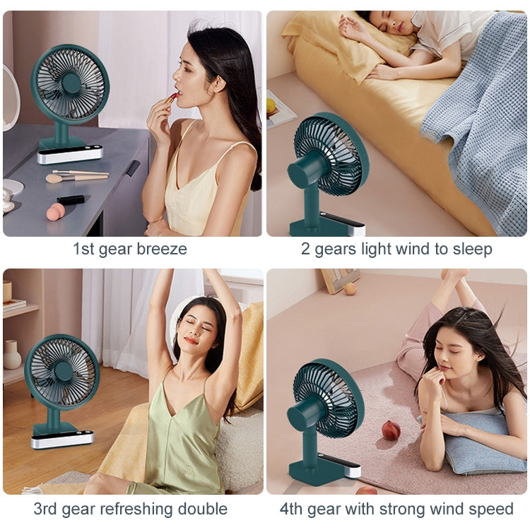 F702 Ventilateur de bureau électrique à oscillation automatique avec écran LED