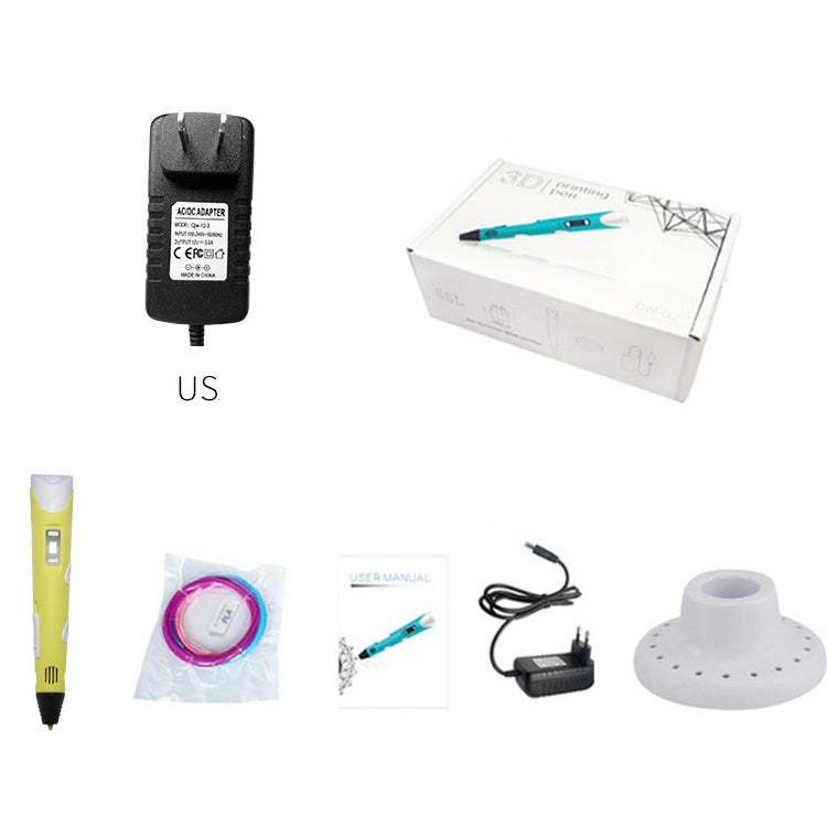 Hand-held 3D Printing Pen, US Plug, US Plug
