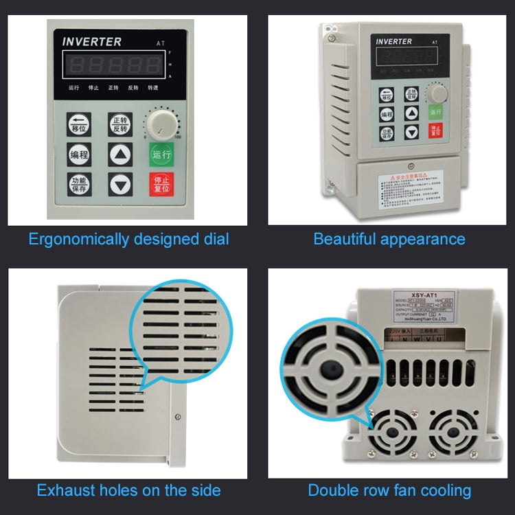 AT1-0450X 0.45KW 220V Single-phase Input Three-phase Output Inverter Motor Governor, AT1-0450X