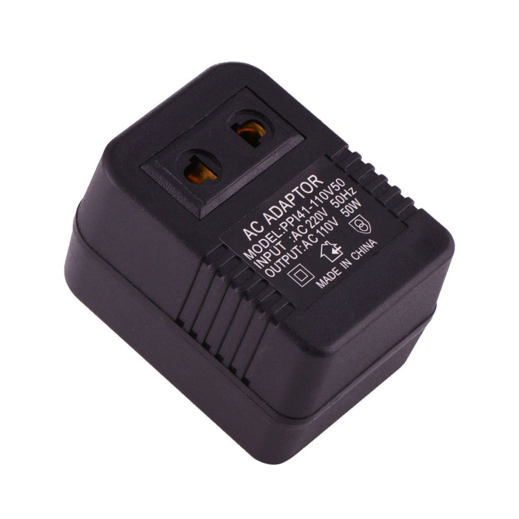 220V to 110V 50W AC Power Socket Adapter, EU/US Plug to US Plug, 220V to 110V 50W