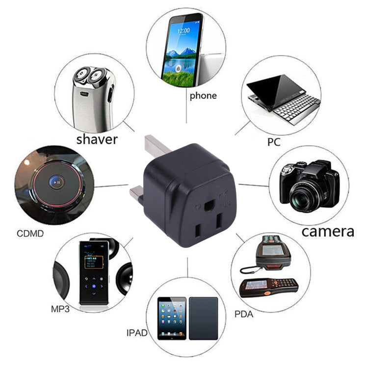 Portable Three-hole US to UK Plug Socket Power Adapter, US to UK, US to EU