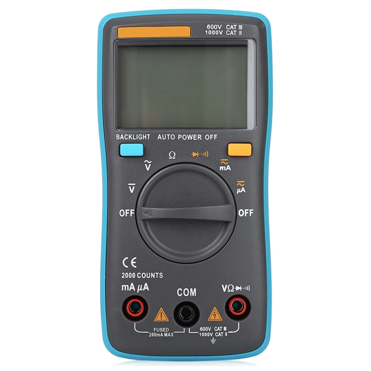 ZT98 CAT III 600V Portable Digital Multimeter 2000 Counts Back-light AC / DC Current Voltage Tester Meter with LCD Screen & Holder, ZT98