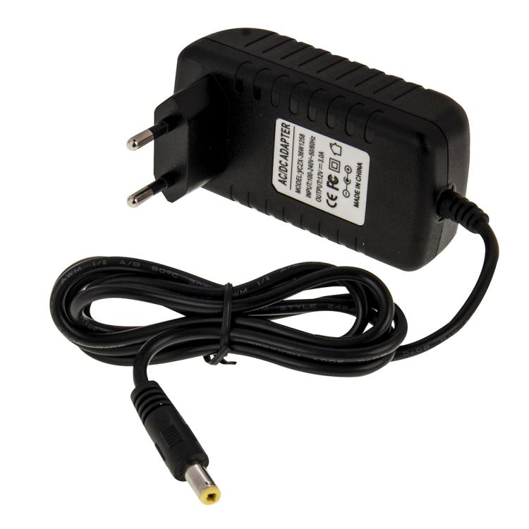 EU Plug AC 100-240V to DC 12V 5A Power Adapter, Tips: 5.5 x 2.1mm, Cable Length: about 1.2m, EU Plug DC 12V 5A