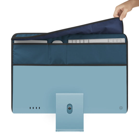 Pour housse de protection anti-poussière portable pour Apple iMac 24 pouces, housse de moniteur LCD Apple pour ordinateur de bureau avec sac de rangement, 24 pouces (Bleu), 24 pouces (Violet), 24 pouces (Rouge), 24 pouces (Noir), 24 pouces (Gris)