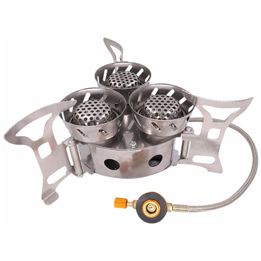 Portable Outdoor Split Type 11000W Backpack Three Core Furnace Anti-Blast Stove Cooking Tools, Three Core