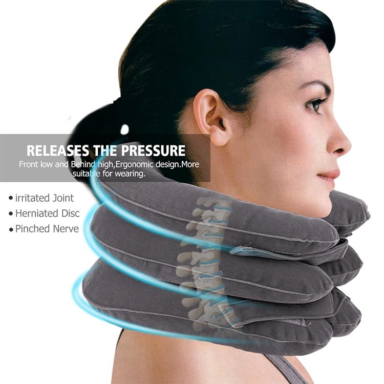 Household Full Cashmere Cervical Traction Instrument Neck Protection Inflatable Cervical Spine Massage Instrument, Full Cashmere (Black), Full Cashmere (Coffee), Full Cashmere (Grey), Full Cashmere (Blue), Full Cashmere (Purple), Full Cashmere (Rose Red)
