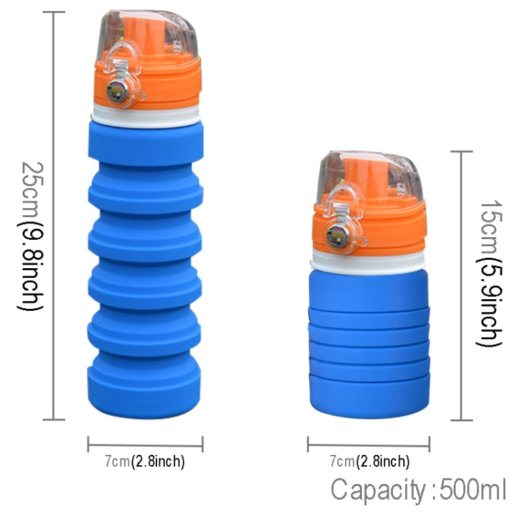 500mL Outdoor Travel Silicone Foldable Kettle Telescopic Cup Sports Drinking Bottle