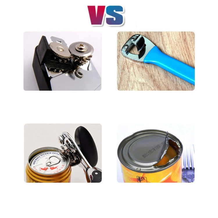 Single Handle Professional Ergonomic Manual Side Cut Can Opener Bottle Opener (Black)