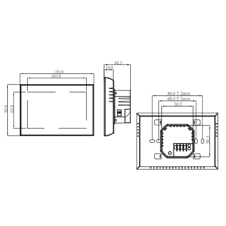BHT-8000-GA Control Water Heating Energy-saving and Environmentally-friendly Smart Home Negative Display LCD Screen Round Room Thermostat without WiFi, without WiFi