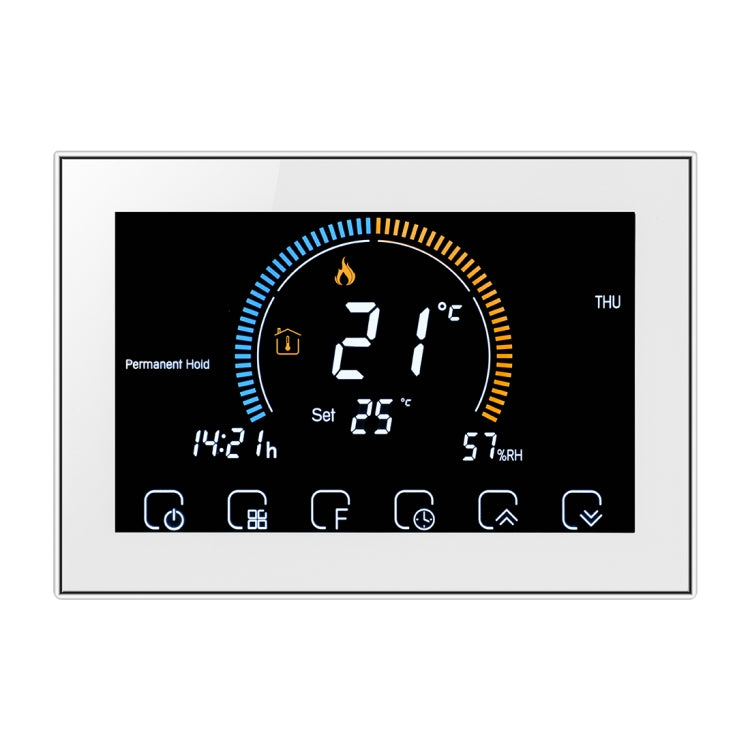 BHT-8000-GA Control Water Heating Energy-saving and Environmentally-friendly Smart Home Negative Display LCD Screen Round Room Thermostat without WiFi, without WiFi