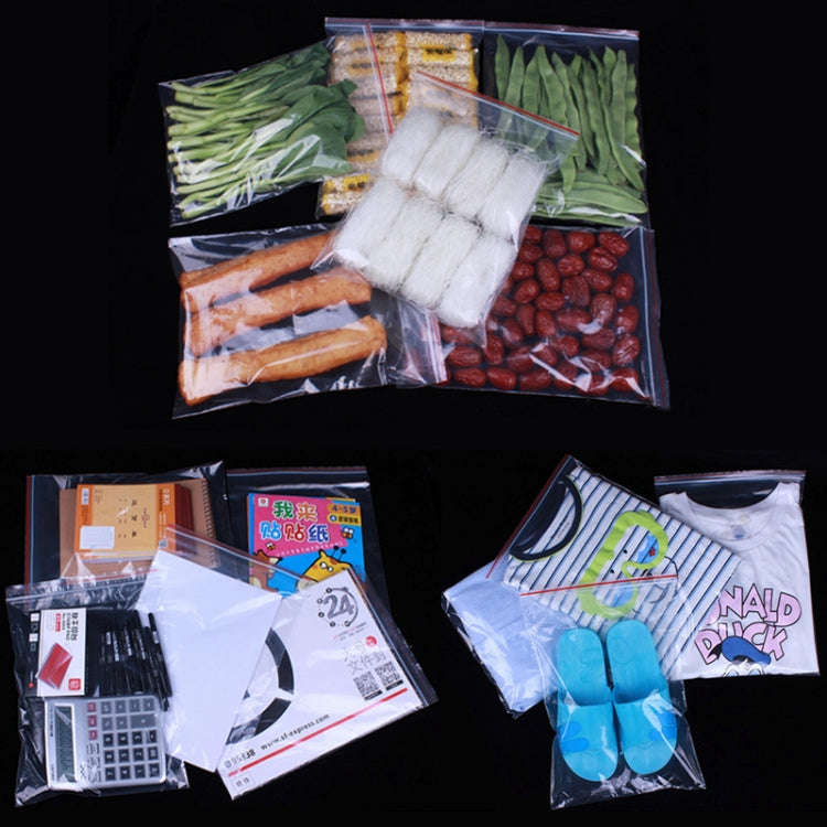 100pcs/Pack PE Self Sealing Clear Zip Lock Packaging Bag, 29cm x 40cm, Custom Printing and Size are welcome
