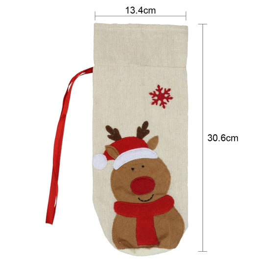 2 PCS CX20215 Snowman Pattern Wine Bottle Bag Christmas Decoration