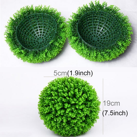 Artificial Green Eucalyptus Plant Ball Tree Wedding Event Home Outdoor Decoration Hanging Ornament, Diameter: 7.5 inch