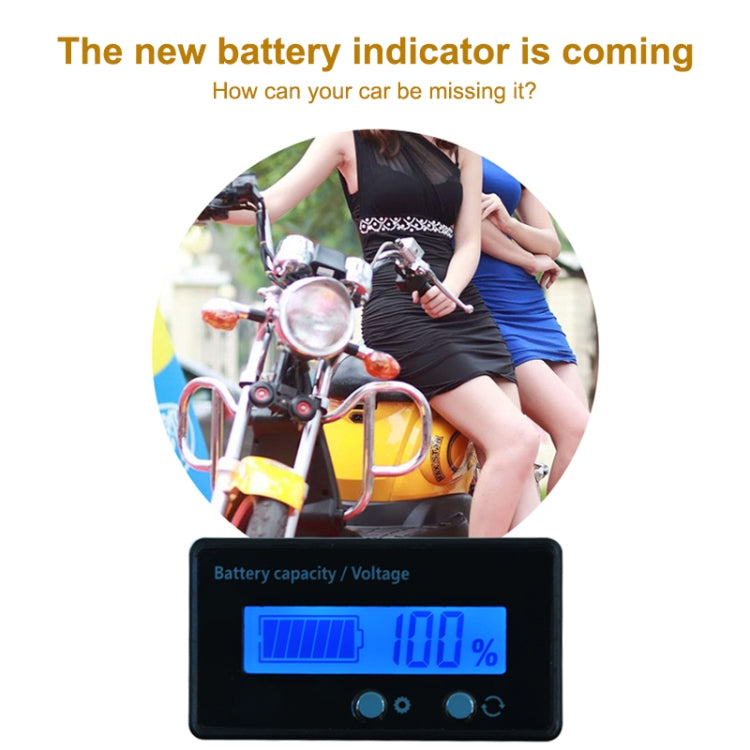 H6133 12V-84V Lead-acid Battery Voltage Tester Percentage Voltmeter Gauge Lithium Battery Status Monitor, 12V-84V White Light, 12V-84V Blue Light, 12V-84V Green Light