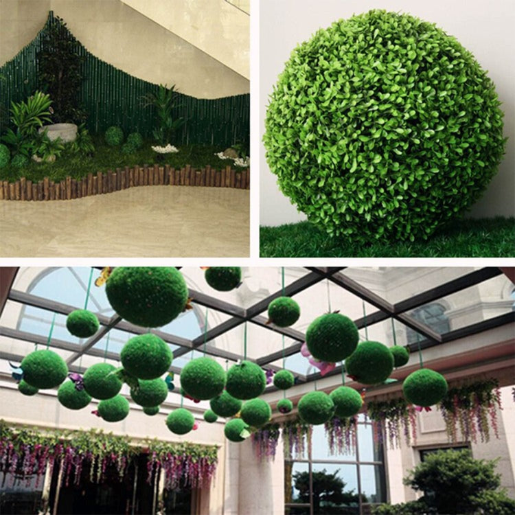 Artificial Aglaia Odorata Plant Ball Topiary Wedding Event Home Outdoor Decoration Hanging Ornament, Diameter: 14.7 inch