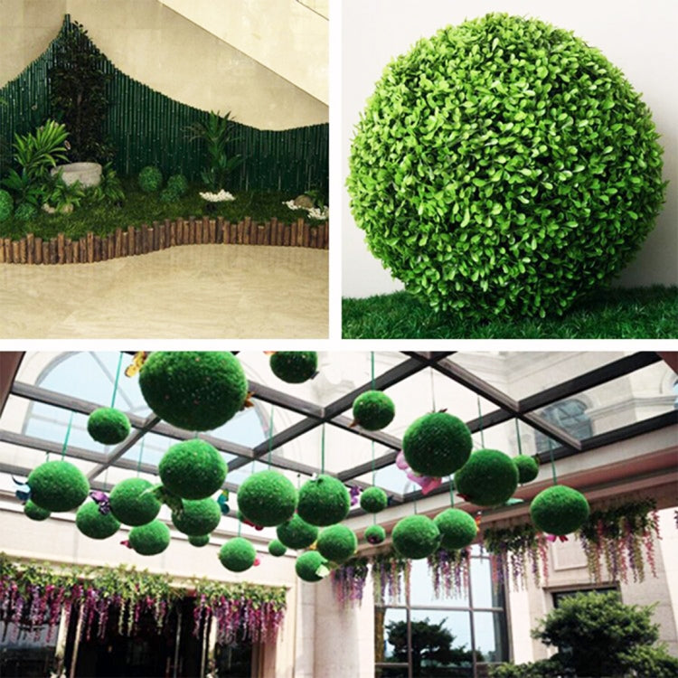 Artificial Green Eucalyptus Plant Ball Topiary Wedding Event Home Outdoor Decoration Hanging Ornament, Diameter: 15 inch