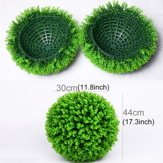 Artificial Green Eucalyptus Plant Ball Topiary Wedding Event Home Outdoor Decoration Hanging Ornament, Diameter: 17 inch