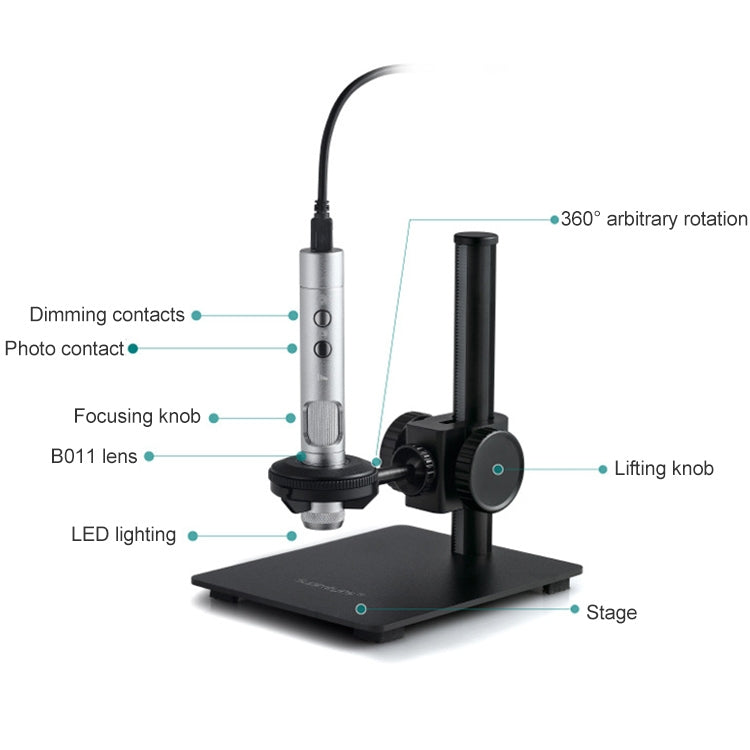 Supereyes B011 HD Digital Electronic Microscope Industrial Mobile Phone Repair Magnifying Glass, B011