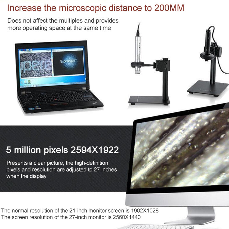 Supereyes B011 HD Digital Electronic Microscope Industrial Mobile Phone Repair Magnifying Glass, B011