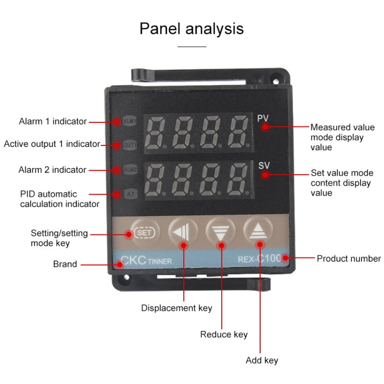 REX-C100 Thermostat + Thermocouple + SSR-60 DA Solid State Module Intelligent Temperature Control Kit, 60DA