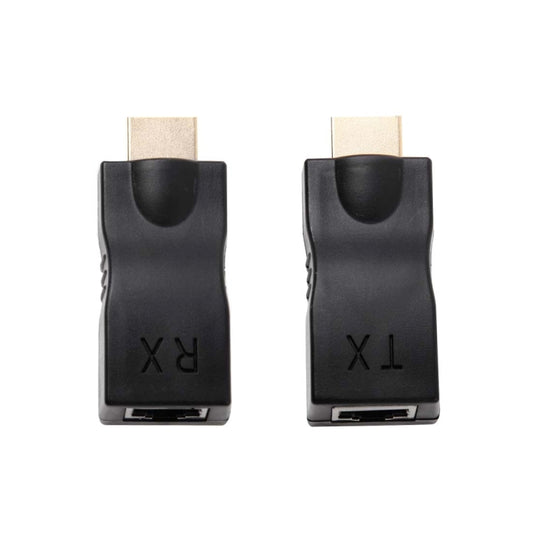 HDMI to RJ45 Extender Adapter (Receiver & Transmitter) by Cat-5e/6 Cable, Support HDCP, Transmission Distance: 30m, Single RJ45 Black