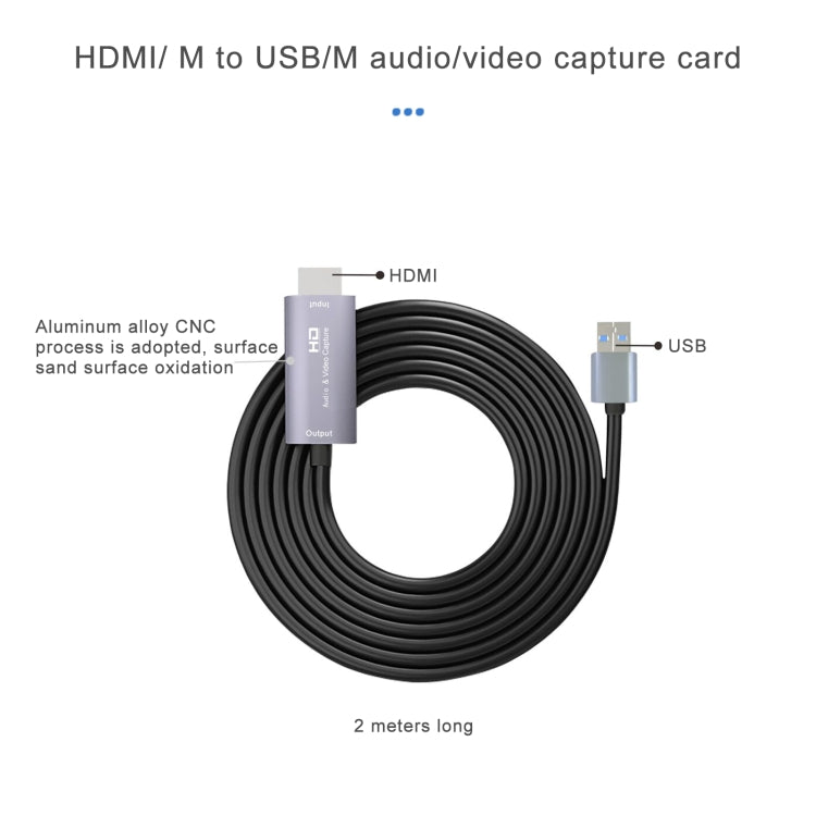 Z36 HDMI Male to USB Male HD Video Capture Card, Cable Length: 2m, HDMI to USB