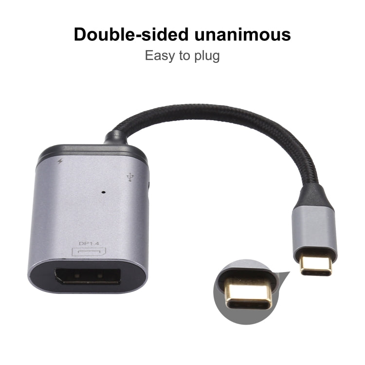 4K USB-C / Type-C to DisplayPort 1.4 + PD Data Sync Adapter Cable, Type-C to DP