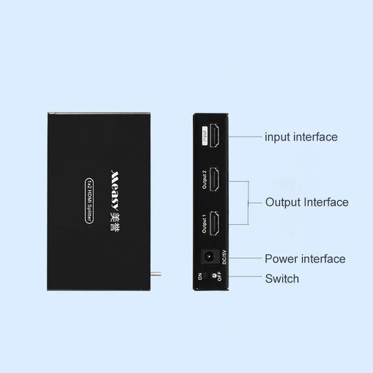 Measy SPH102 1 to 2 HDMI 1080P Simultaneous Display Splitter, US Plug, 1 to 2, US Plug