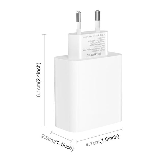 HAWEEL 20W Dual-Port Fast Charger Adapter, EU Plug