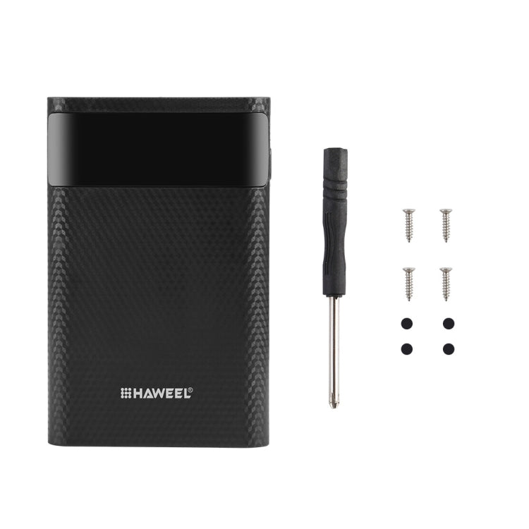 HAWEEL DIY 4x 18650 Battery (Not Included) 12000mAh Dual-way QC Charger Power Bank Shell Box with 2x USB Output & Display, Support QC 2.0 / QC 3.0 / FCP / SFCP / AFC / MTK / BC 1.2 / PD, DIY 4x 18650 Batteries 12000mAh
